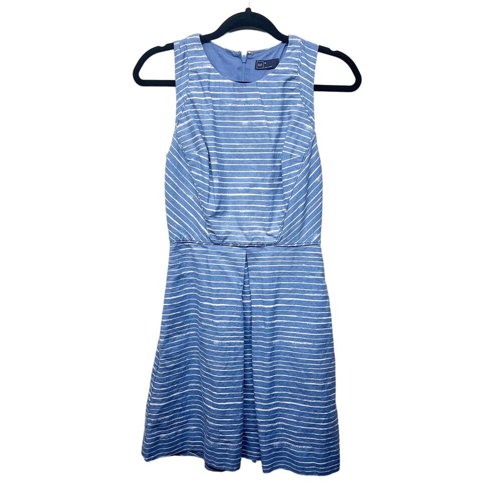 Gap Women Dress Size 2 Fit & Flare Linen Cotton Old Money Quiet Luxury Lagenlook